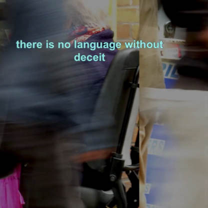 Philip Bradshaw, Still from always here, always now (there is no language without deceit), Routed Through Essex exhibition, Gibberd Gallery, 2015